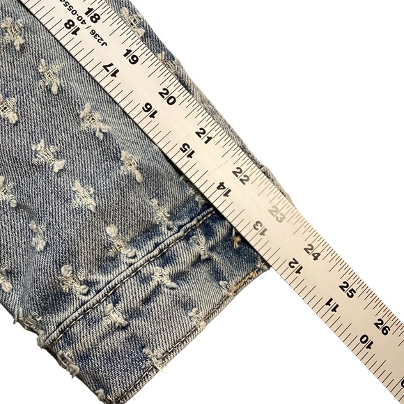 Tribal Jeans Distressed Denim Jacket - Blue Fog, Size XL - Picture 9 of 11